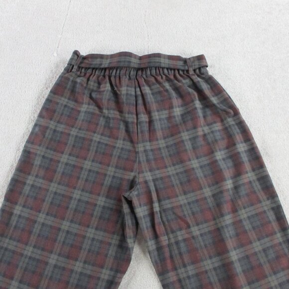 Disturbia Kalma Check Tie Belt Tapered Trouser Womens US 8 Red Multi Goth Dark - Picture 5 of 14